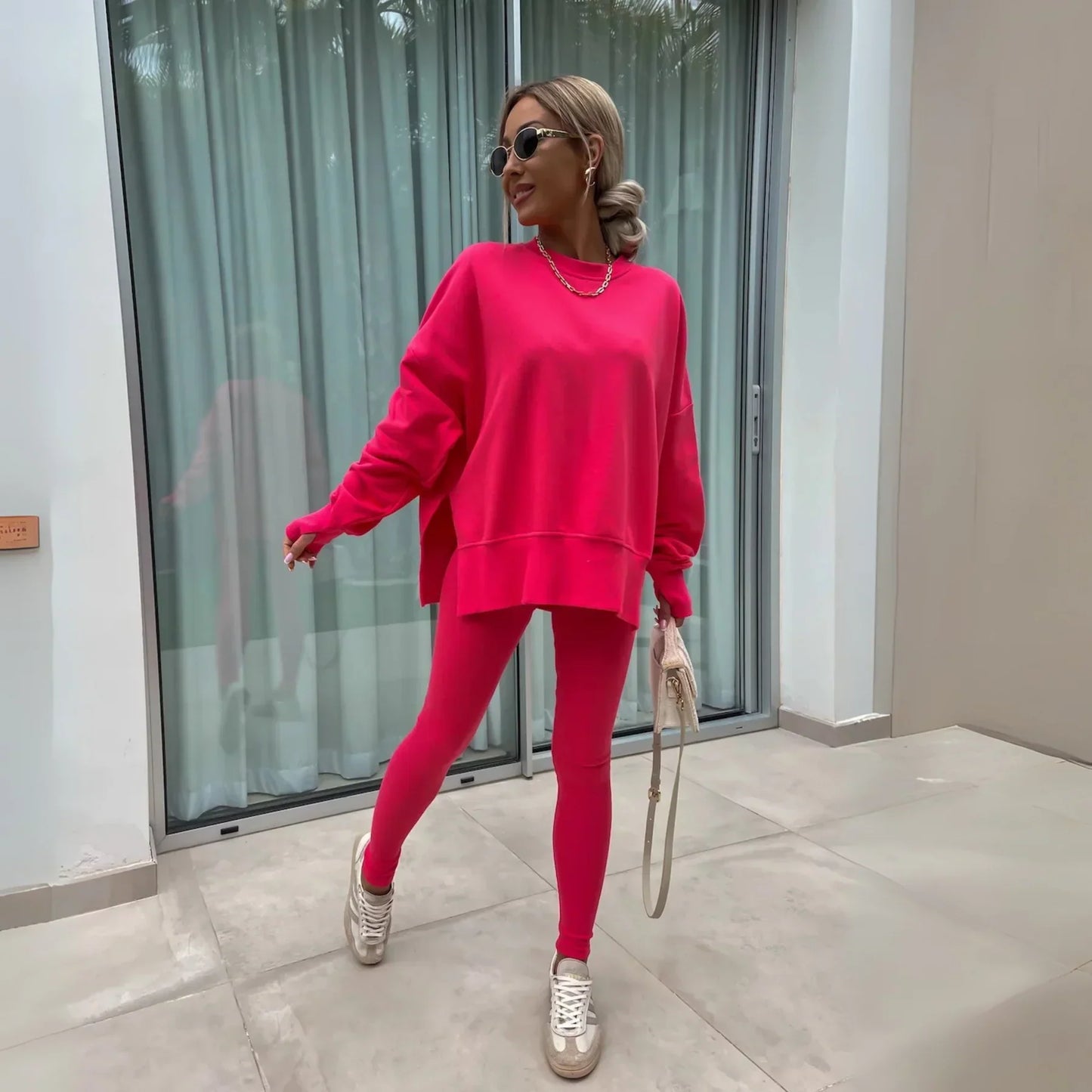 Yachi - Casual Sweatshirt + Pants Set