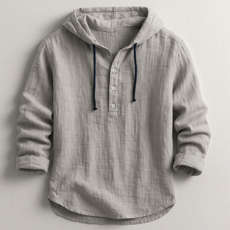 Camiel Linen Hooded Shirt