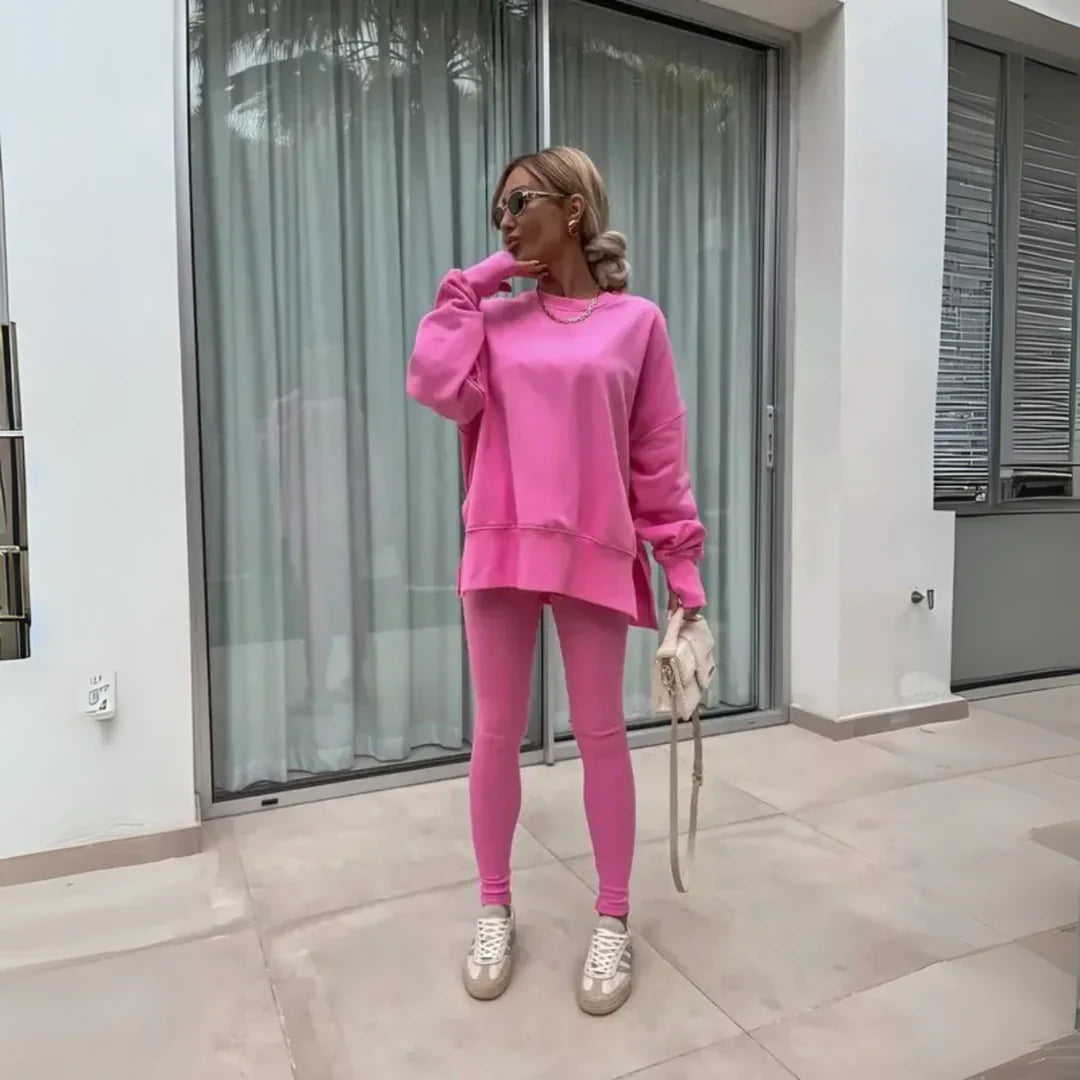 Yachi - Casual Sweatshirt + Pants Set