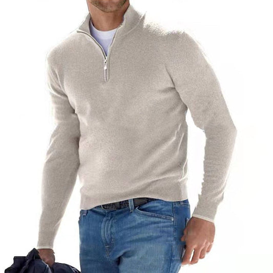 Classic Zip-Up Knit Pullover