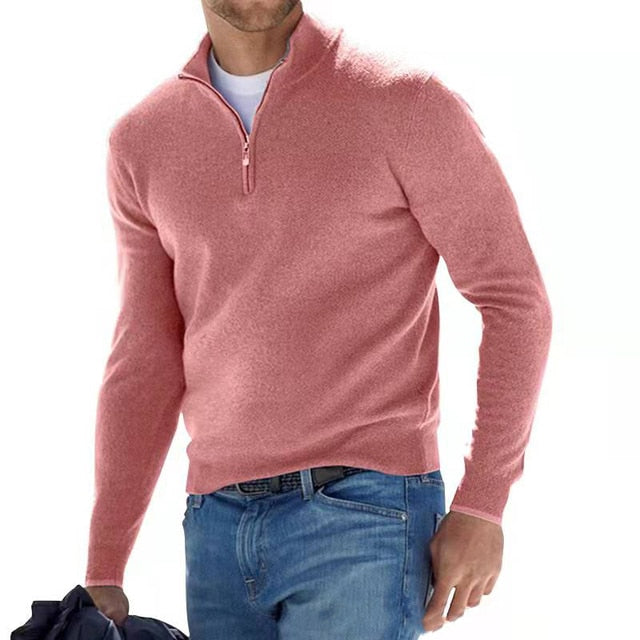 Classic Zip-Up Knit Pullover