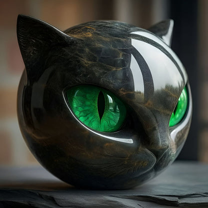 Noiraude Black Cat Stone Sculpture