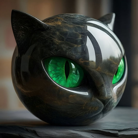 Noiraude Black Cat Stone Sculpture