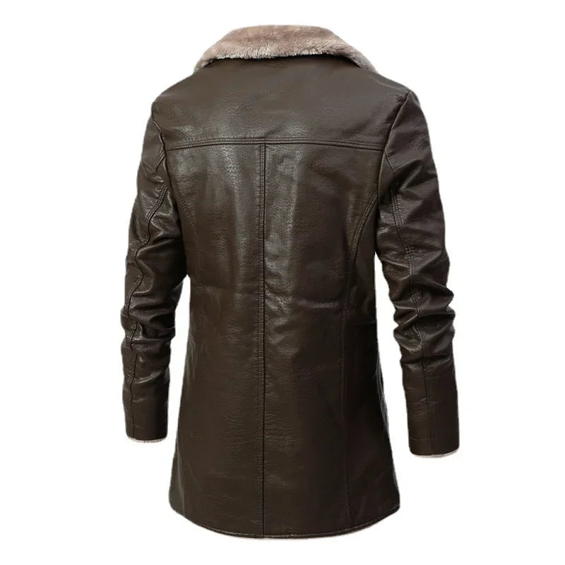 Lorèn | Elegant Wool Coat with Faux Fur Mandarin Collar